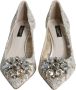 Dolce & Gabbana Witte Kant Kristal Hak Pumps White Dames - Thumbnail 3