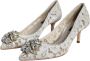 Dolce & Gabbana Witte Kant Kristal Hak Pumps White Dames - Thumbnail 4