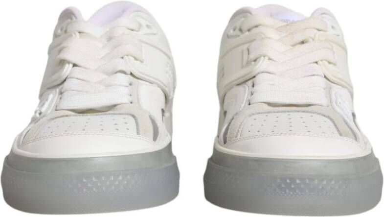 Dolce & Gabbana Witte Kant Lage Sneakers met Logo White Heren