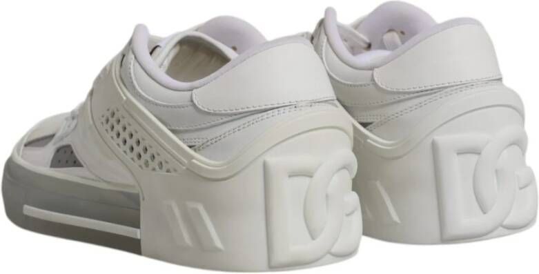 Dolce & Gabbana Witte Kant Lage Sneakers met Logo White Heren