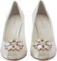 Dolce & Gabbana Kristallen Peep Toe Satijnen Pumps White Dames - Thumbnail 2