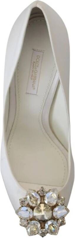 Dolce & Gabbana Witte Kristal Peep Toe Pumps White Dames