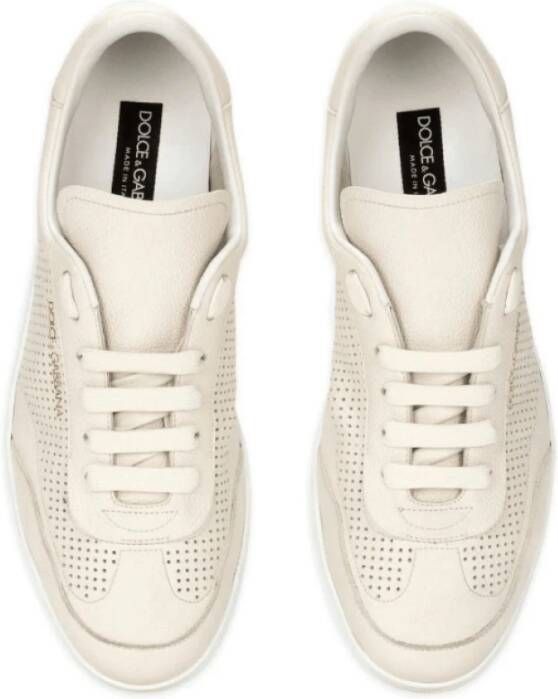 Dolce & Gabbana Witte lage sneakers met geperforeerd detail White Heren