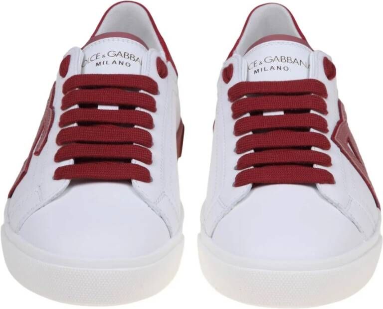 Dolce & Gabbana Witte Lage Sneakers van Nappa Kalfsleer White Heren