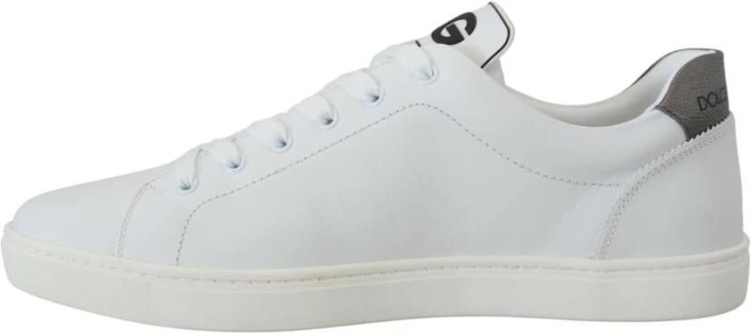 Dolce & Gabbana Witte Leren Heart Low Top Sneakers White Heren