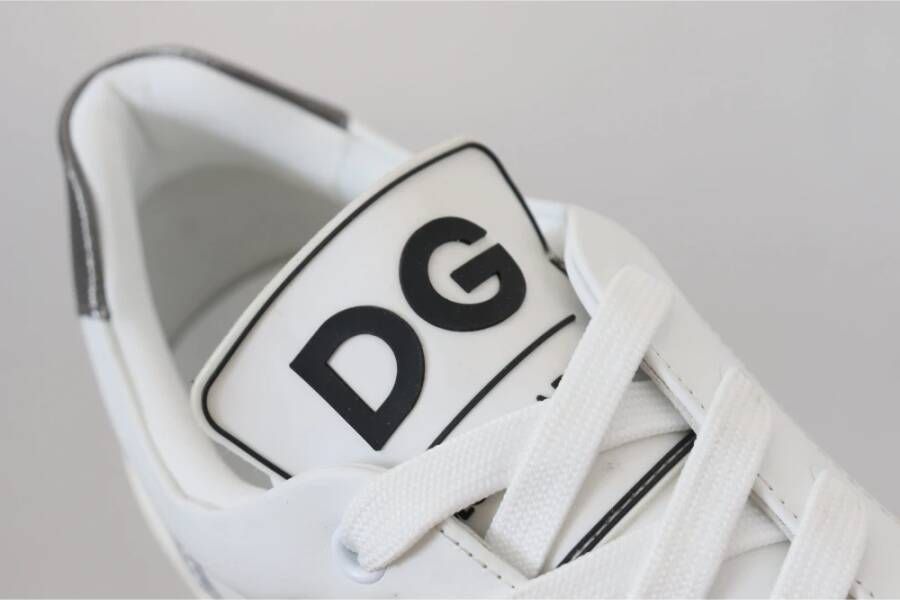 Dolce & Gabbana Witte Leren Heart Low Top Sneakers White Heren