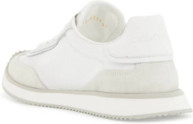 Dolce & Gabbana Witte Leren Lage Sneakers met DG Logo White Dames