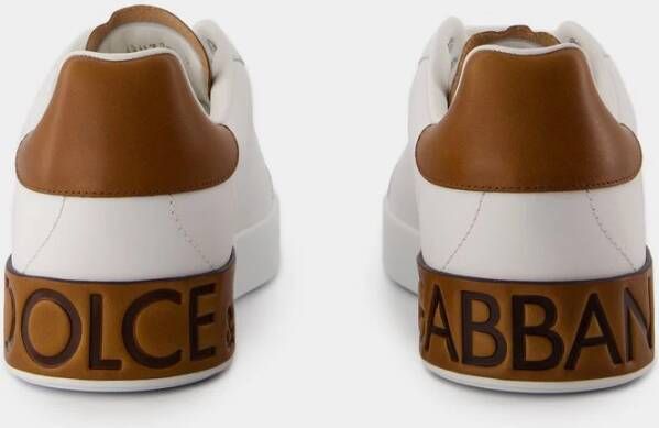 Dolce & Gabbana Witte Leren Lage Sneakers White Heren