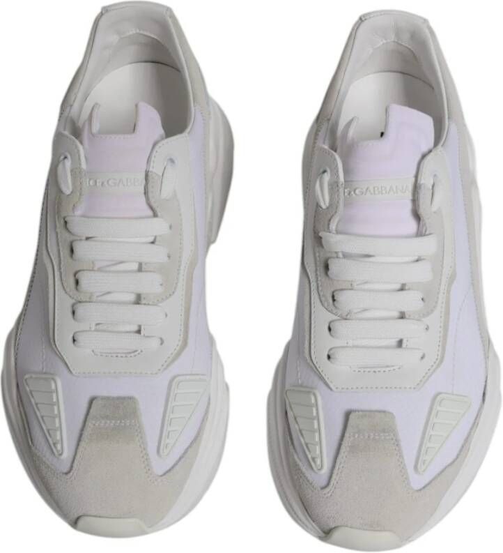 Dolce & Gabbana Witte Leren Lage Sneakers White Heren