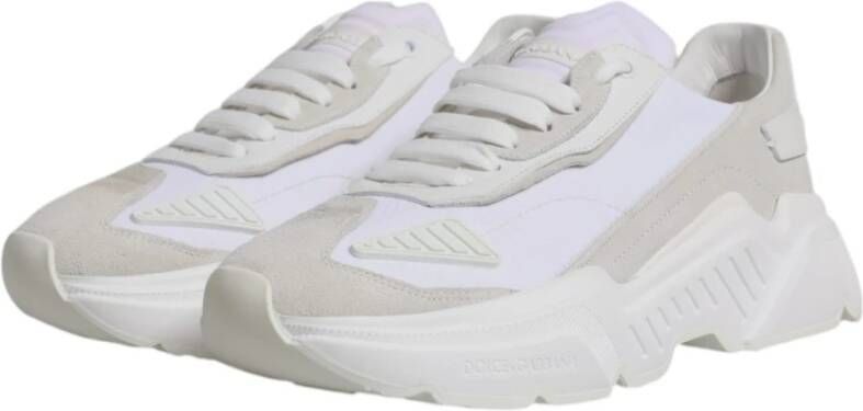 Dolce & Gabbana Witte Leren Lage Sneakers White Heren