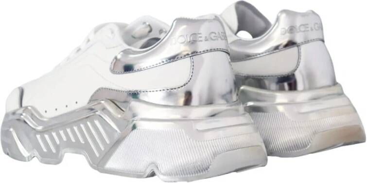 Dolce & Gabbana Witte leren lage spiegel sneakers White Heren