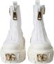 Dolce & Gabbana Witte Leren Rubber Enkellaarzen White Dames - Thumbnail 2