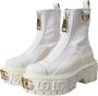 Dolce & Gabbana Witte Leren Rubber Enkellaarzen White Dames - Thumbnail 3