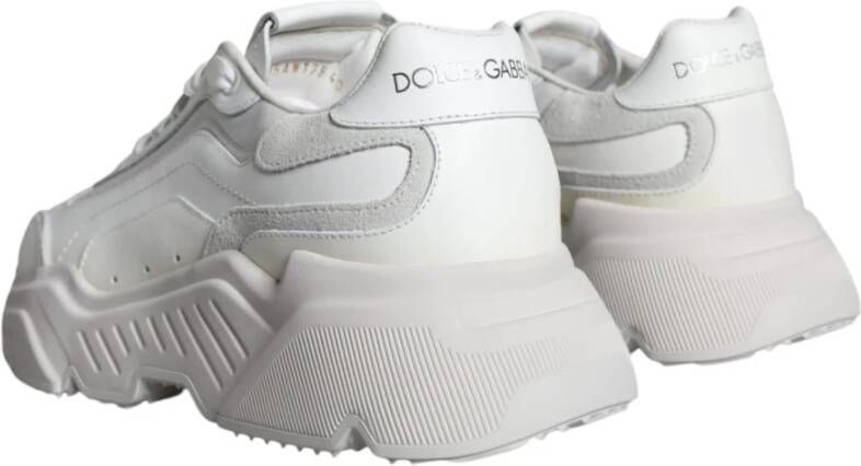 Dolce & Gabbana Witte Leren Sneakers met Logo White Dames