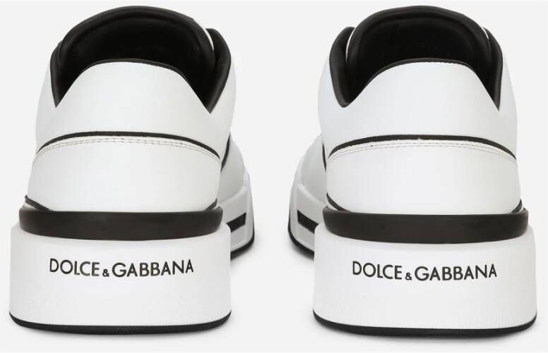 Dolce & Gabbana Witte Leren Sneakers met Logotong White Heren