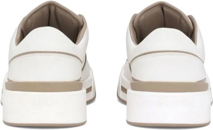 Dolce & Gabbana Contrasterende Leren Sneakers White Heren