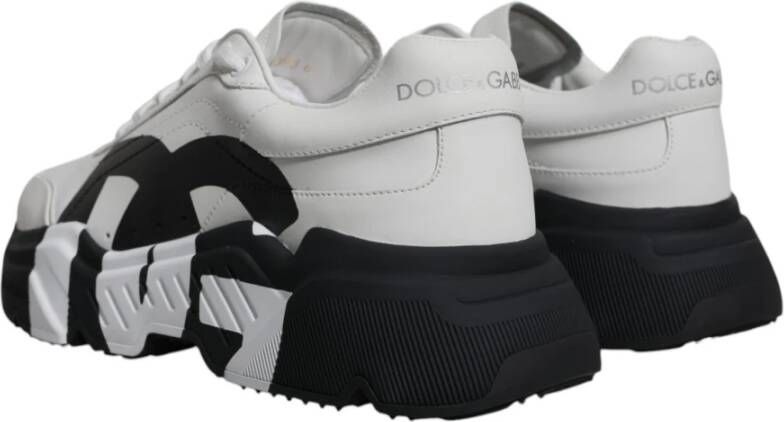 Dolce & Gabbana Witte leren sneakers met rubberen zool White Heren