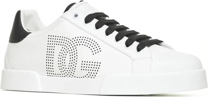 Dolce & Gabbana Witte Leren Sneakers Portofino Stijl White Heren