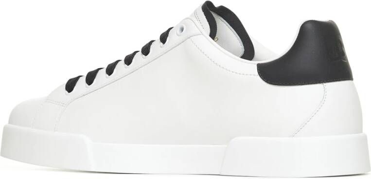 Dolce & Gabbana Witte Leren Sneakers Portofino Stijl White Heren