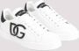 Dolce & Gabbana Witte Leren Sneakers Ronde Neus Vetersluiting White Dames - Thumbnail 3