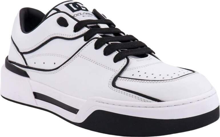 Dolce & Gabbana Witte Leren Sneakers voor Mannen White Heren