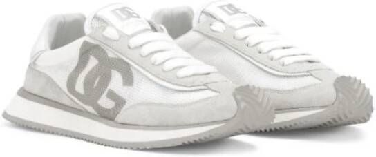 Dolce & Gabbana Witte Logo Grijze Sneaker White Dames