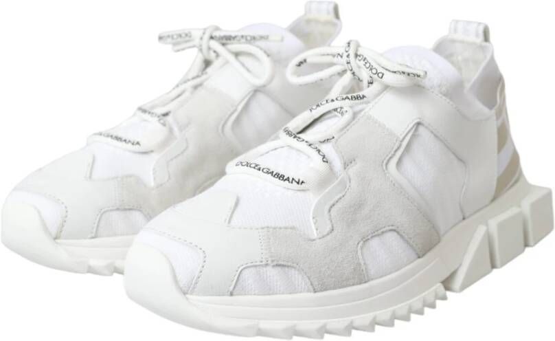 Dolce & Gabbana Witte Mesh Sorrento Trekking Sneakers Heren Schoenen White Heren