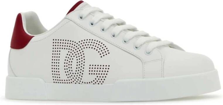 Dolce & Gabbana Witte Nappa Leren Sneakers White Heren