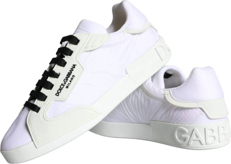 Dolce & Gabbana Witte Portofino Logo Lage Sneakers White Heren