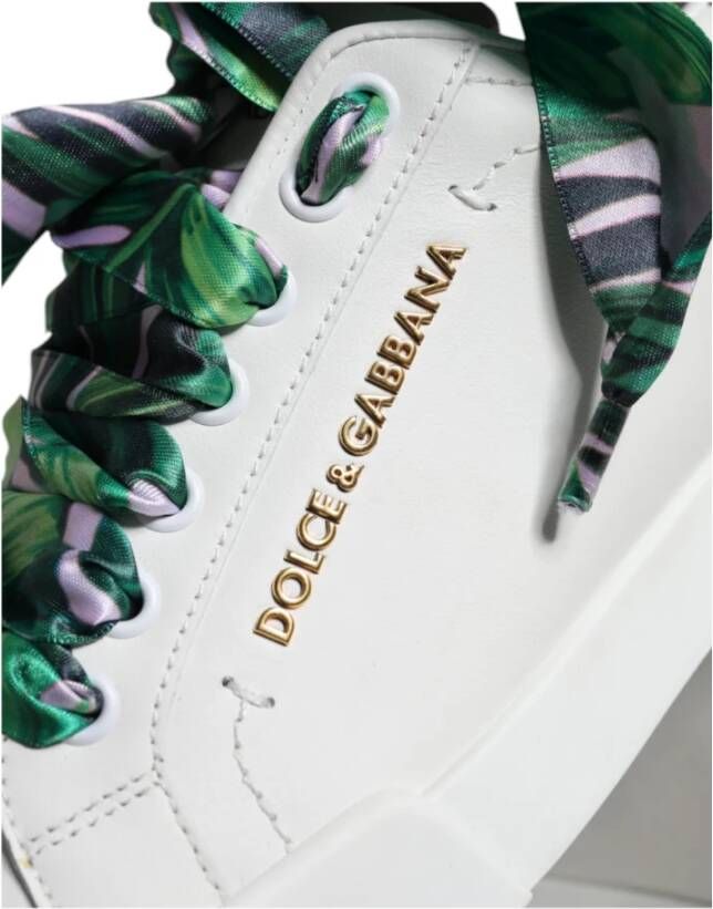 Dolce & Gabbana Witte Roze Logo Lage Sneakers White Dames