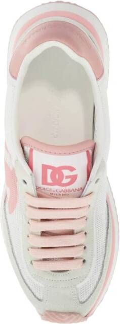 Dolce & Gabbana Witte Roze Logo Sneakers Multicolor Dames