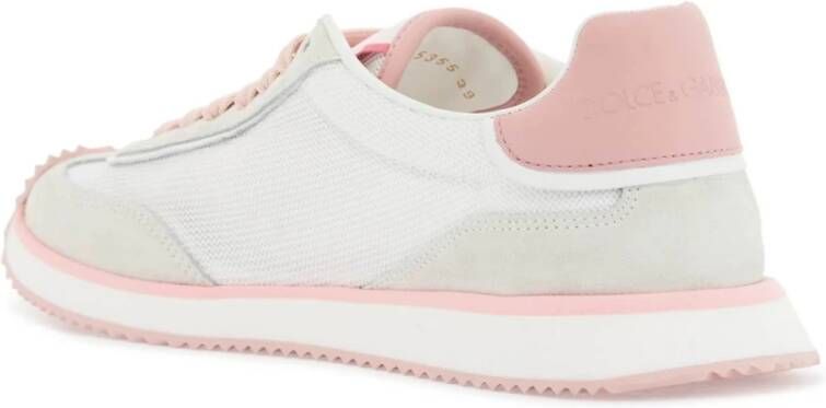 Dolce & Gabbana Witte Roze Logo Sneakers Multicolor Dames