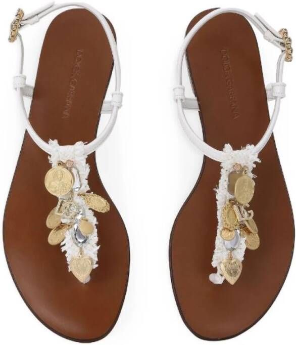 Dolce & Gabbana Witte Sandalen met Munt Details White Dames