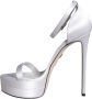 Dolce & Gabbana Witte Satijnen Enkelband Sandalen White Dames - Thumbnail 5