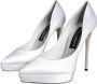 Dolce & Gabbana Witte Satijnen Stiletto Hakken White Dames - Thumbnail 3