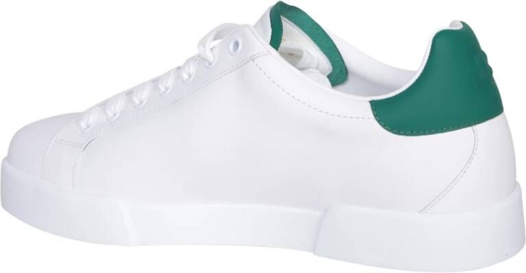 Dolce & Gabbana Witte Sneakers Groene Details Stijlvol White Heren