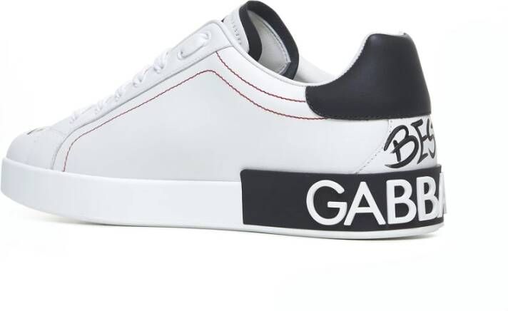 Dolce & Gabbana Witte Sneakers met Kroonpatch Borduurwerk White Heren