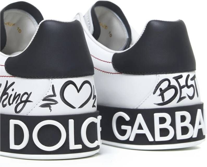 Dolce & Gabbana Witte Sneakers met Kroonpatch Borduurwerk White Heren