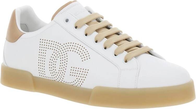 Dolce & Gabbana Witte Sneakers met Portofino Logo White Heren