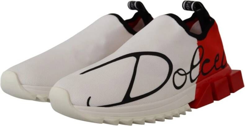 Dolce & Gabbana Witte Sorrento Sneakers met Rode Accents Multicolor Heren
