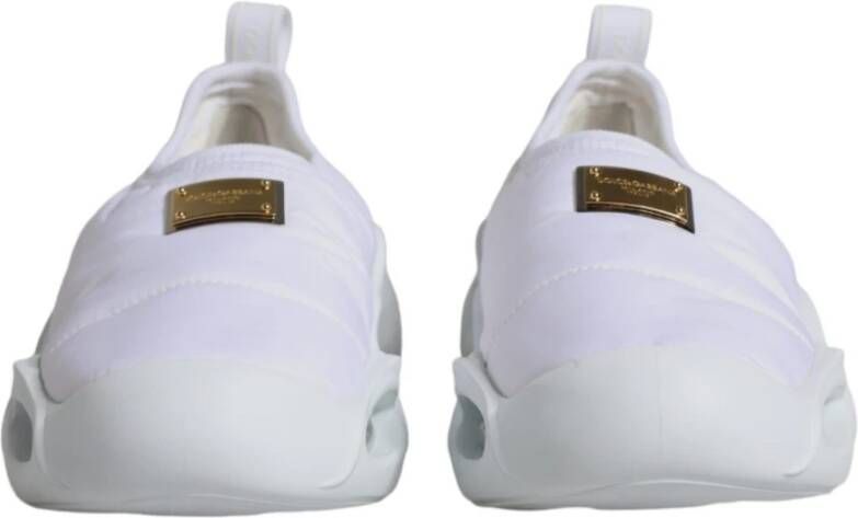 Dolce & Gabbana Witte Stoffen Lage Sneakers White Dames