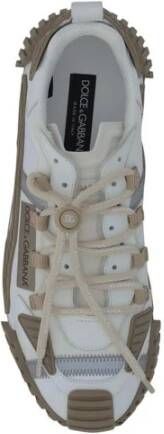 Dolce & Gabbana Witte Veterschoenen met Rubberdetails Multicolor Heren