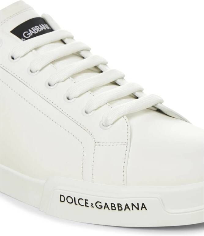 Dolce & Gabbana Witte Veterschoenen van Leer White Heren