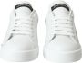 Dolce & Gabbana Witte Zwarte Portofino Lage Top Leren Sneakers White Dames - Thumbnail 2