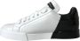 Dolce & Gabbana Witte Zwarte Portofino Lage Top Leren Sneakers White Dames - Thumbnail 5