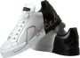 Dolce & Gabbana Witte Zwarte Portofino Lage Top Leren Sneakers White Dames - Thumbnail 7