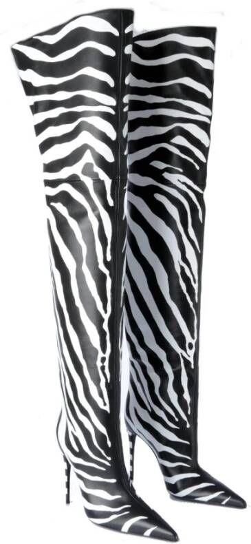 Dolce & Gabbana Zebra High Boots voor vrouwen Black Dames