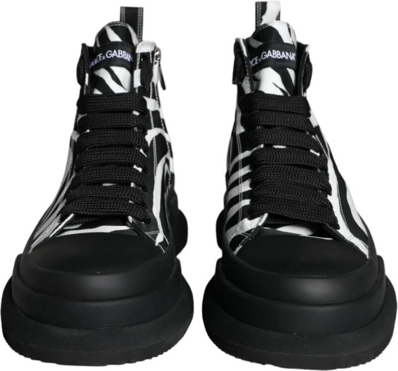 Dolce & Gabbana Zebra High Top Sneakers Black Heren