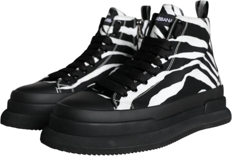 Dolce & Gabbana Zebra High Top Sneakers Black Heren