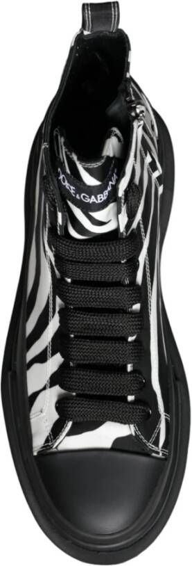 Dolce & Gabbana Zebra High Top Sneakers Black Heren